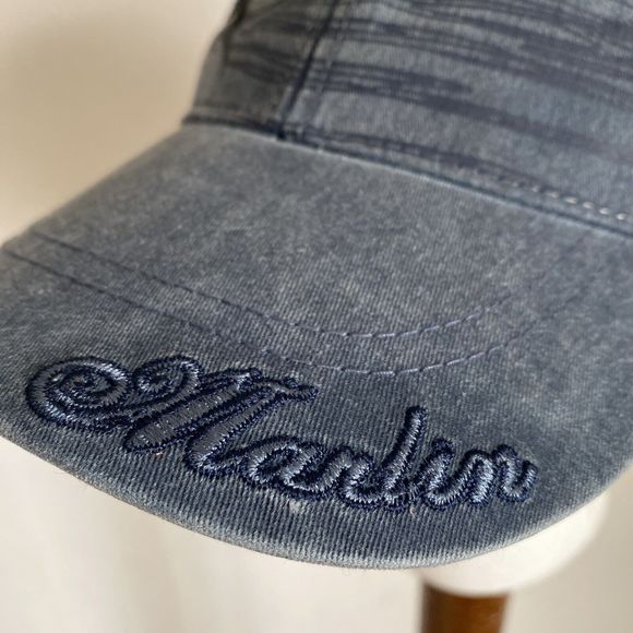 FLYING FISHERMAN Ball Cap Denim Blue Cotton Embroidered MARLIN Adjustable Hat - Picture 5 of 11